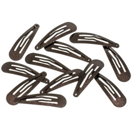 HAARallerliebst More Grip Hair Clips Non-Slip (Pack of 12 | Brown Shimmering | Approx. 5 cm) with Box for Storage (Box Colour: White)