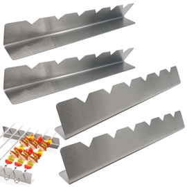 4 Stück Grill Spieße Rack für 6 Spieße, Grillspießhalter aus Edelstahl, BBQ Schaschlikspieße Edelstahl Grillspieße Shashlik Skewer Set, 30*4.5*3cm, Grill Spieße Rack, für Outdoor Camping und Wandern