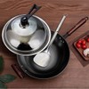Lnvrdae 14inch Cast Iron Flat-bottom Wok, Traditional Chinese Cooking Pan,