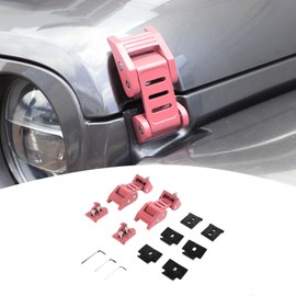 PDKLIN for Jeep Hood Latches Lock Catch Kit for Jeep Wrangler JK JKU 2007-2017 for Wrangler JL JLU 2018 up for Gladiator JT 2020 up, Exterior Accessories (Pink) 2pcs