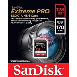 As shown Extreme Pro 128GB SD Card for Nikon Cameras with 4K Reader Bundle