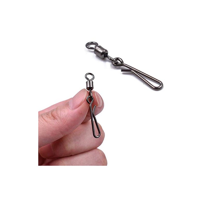 100Pcs Fishing Rolling Swivels Hanging Snaps Size 2#~10# Fishing Swivels