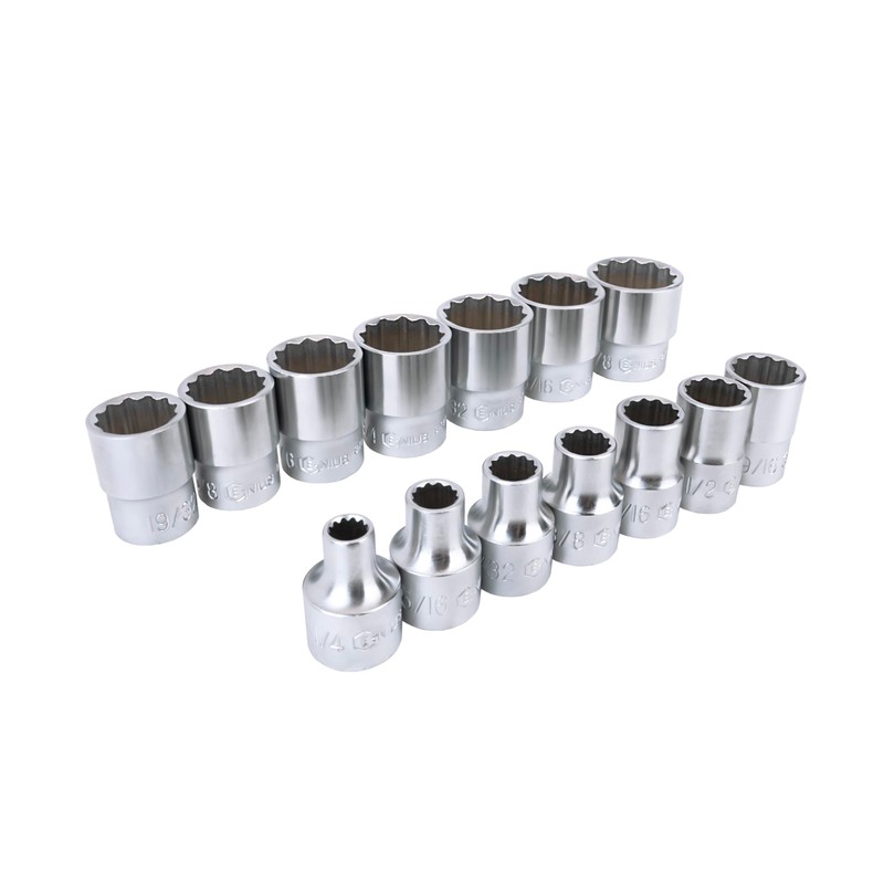 Genius Tools 14PC 3/8" Dr. SAE Hand Socket Set (12-Point)