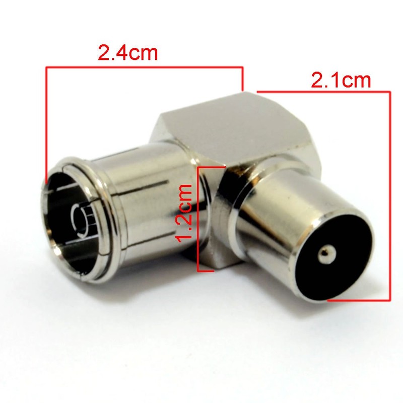 kenable RF Right Angle Adapter Plug to Socket For TV