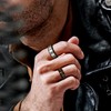 EIELO 16Pcs Stainless Steel Men Fidget Rings for Men Women