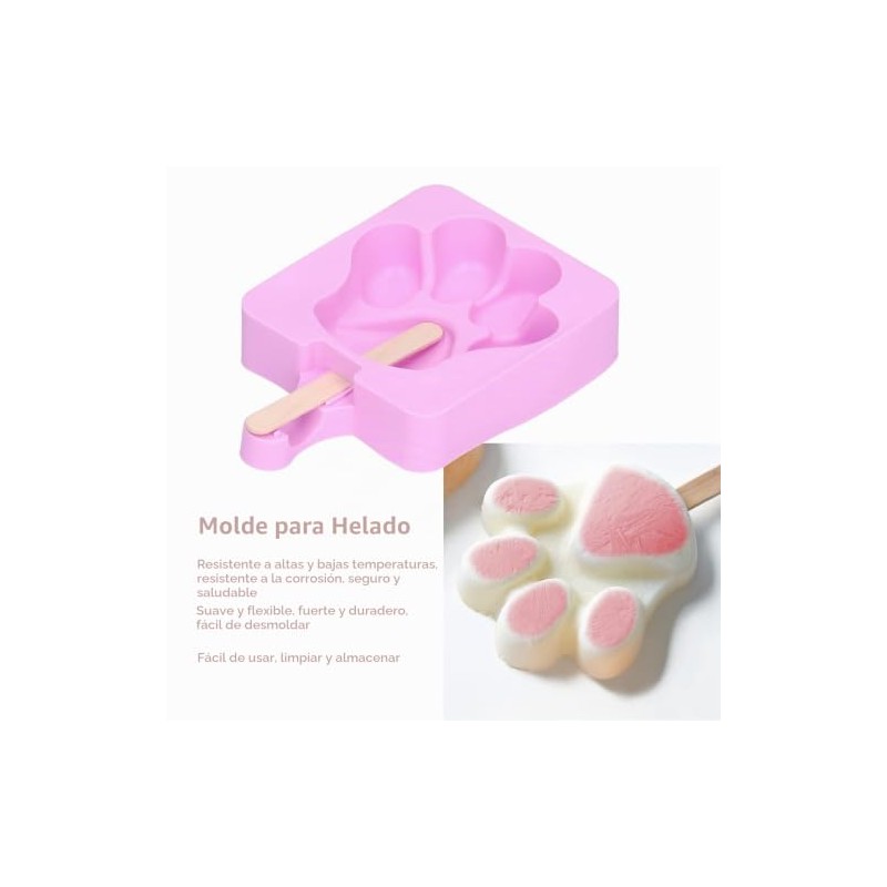 HERCHR 3 moldes de silicona para paletas, molde para helado