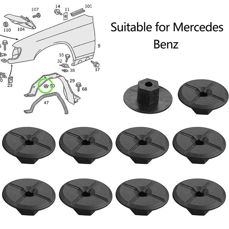 ANBOO Pack of 50 4 mm Plastic Nuts Without Thread