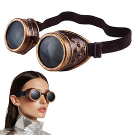 Fesatccoz Vintage Steampunk Goggles Gothic Style Protective Glasses Unisex Protective Glasses Welder Punk Protective Glasses Vintage Victorian Steampunk Glasses