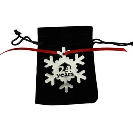 Decoración para árbol de Navidad con forma de copo de nieve de metal, 24 años