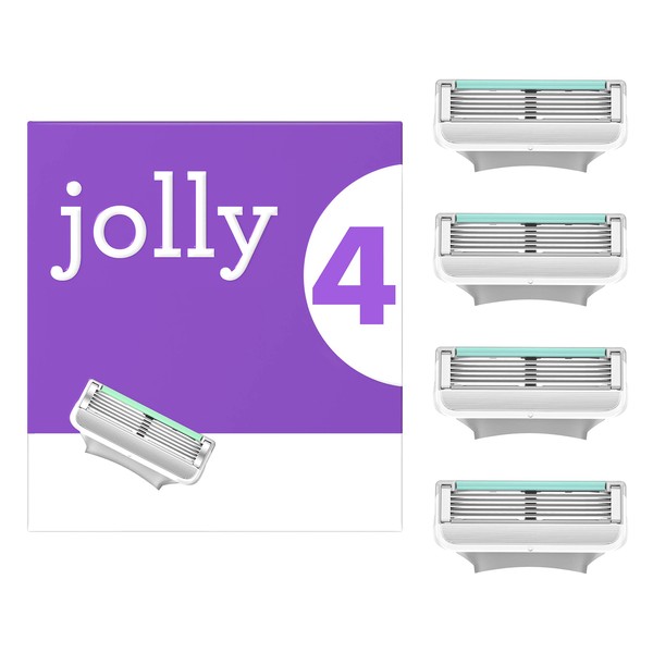 Jolly Razor Blades for Women with Glide Tape Very Comfortable Recyclable 4 Blades