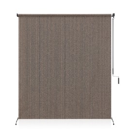 Sophia & William Outdoor Roller Shade Blinds Cordless Roll Up Shade,8'W x 6'H Coffee,Exterior Patio Shades with 95% UV Protection for Patio Porch Gazebo