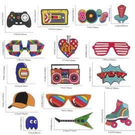 SJUNJIE Pack of 21 80s Decorative Disco Party Decoration 80s Theme Party Decoration Spiral Party Colourful for Birthday Parties Vintage Parties Hippie Kram Rock Roll Parties