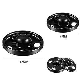 24 Sets Poppers Fasteners Kit,Metal Snap Button Clasps Fastener Press-Stud Sew on Snaps Press Studs snap Fasteners Sewing,Handbag Clothes Sewing Craft DIY Supplies (7mm12mm)