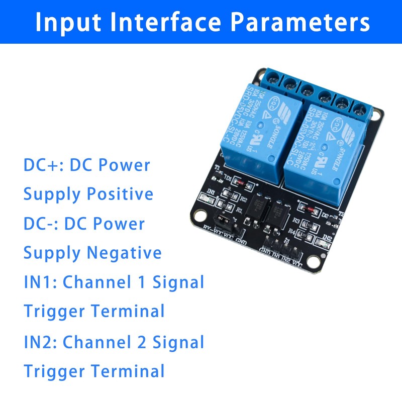 Yetaida 2 Channel DC 5V Relay Module with Optocoupler Control