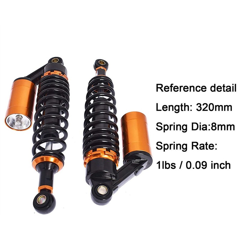 munirater Motorcycle Absorber Rear Adjustable Suspension Air Shock 320mm/12.5 Replacement