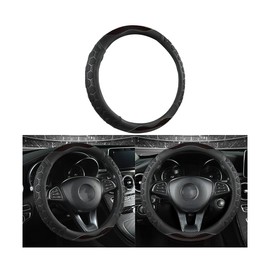 AICEL Car Steering Wheel Cover, Carbon Fiber Vehicle Steer Wheel Protector with 3D Honeycomb Design, Anti-Slip Steer Wheel Protection Guard, Universal Automotive Accessories (Coffee)