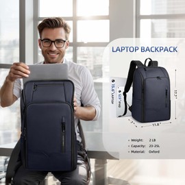 Business Backpack Computer Bag for 15.6 Inch Laptop for Men Women with USB Charging Port Water-Resistant Anti-theft Luggage Backpack Suitcase Casual Daypack for College Weekender Hikking Travel-Blue