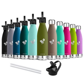 Aorin Vacuum-Insulated Water Bottle, 500 ml, BPA-Free Drinking Bottle, 24 Hours Cool & 12 Hours Warm, Ideal Thermos Flask for Children, School, Sports, Outdoors, Bike, Fitness