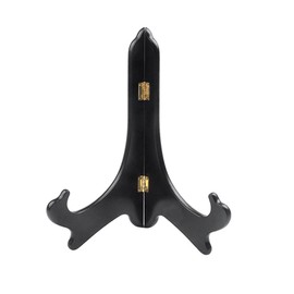Unknown Wooden display for folding Easel Stands Bowl Plate Holder Book Rack, 7 Sizes , Black, 8inch