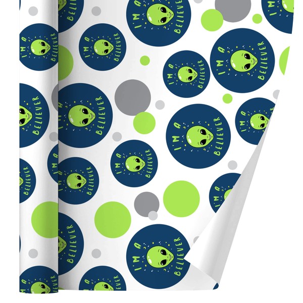 GRAPHICS & MORE I'm a Believer Alien Funny Humor Gift Wrap Wrapping Paper Roll