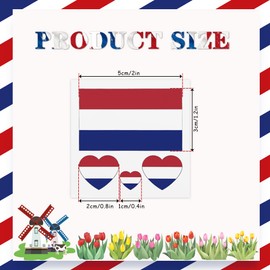 Dutch Flag Temporary Tattoos, 10 Sheets National Flag Face Tattoo Stickers for International Competition of the World Cup and European Cup