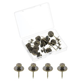 uxcell 20 Pcs Double Headed Picture Hanging Nail, Zinc Alloy Push Pins Picture Hangers Double Headed Thumb Tacks for Hanging Pictures, Bronze