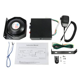 DICMIC 200W 8 Tones Emergency Warning Siren PA Speaker System with Handheld Microphone & 2 Lights Control Switches