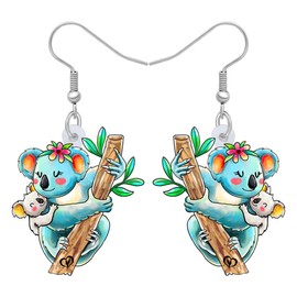 Mothers Day Earrings,Mom Birthday Gifts from Daughter Cute Acrylic Animals Earrings Dangle for Women Girls (Koala)