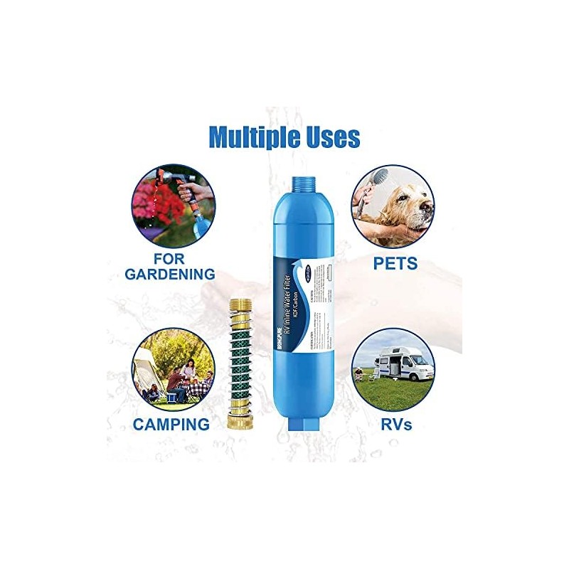 4 Packs of RV Inline/Marine Water Filter With Flexible Hose