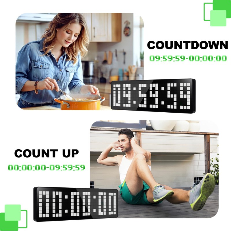 Manoive Gym Timer, 13.2 Inch Digital LED Wall Clock &