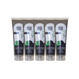 Crema Dental Natural LIBRE DE FLUOR Artesanal de Carbon activado-Sin Fluor, Gluten, Sulfatos (SLS), Parabenos, Petrolatos, Triclosan, Azucar- Bienestar Neem Erfre (Carbon Activado, Paq. 5)