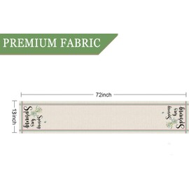 GPGHE Spring Table Runner Lily Floral Butterfly 13x72 Inches Simple Vintage Seasonal Spring Kitchen Dining Table Home Decor