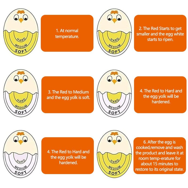 Pack of 2 Egg Timer Resin, Colour Changing Egg Timer,