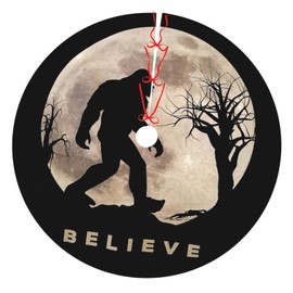 Funny Bigfoot Sasquatch Full Moon11 - Falda de árbol de Navidad de 36 pulgadas de felpa para árbol de Navidad, feliz, Navidad, granja, festivo, fiesta, hogar, Año Nuevo, decoración de casa