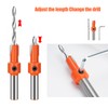 Nutmanel 5PCS Countersink Drill Bit Set, 8mm Adjustable Quick Release