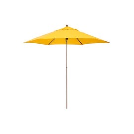California Umbrella Astella MOW906202-P57 Mow Series 9 ft. Economy Market Umbrella – Yellow/Wood Grain