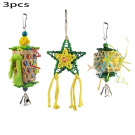 WEILFYONK Bird Toys Bird Toys Parakeet Swing Bird Toy Bird Playground Hanging Toy Parrot Toy Playground Stress Relief Exercise Hanging (9.8 x 3.5 inches (25 x 9 cm)