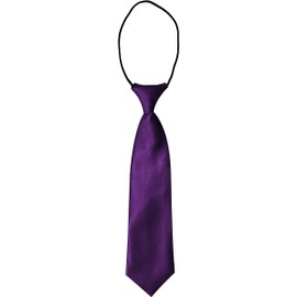AAMERA Dark Purple Kids Elastic Neckties, Toddlers, Boys, Girls, Preschoolers, Weddings, Birthdays, Graduations, Communions