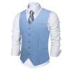DiBanGu Men's Light Blue Suit Vest Business Dress Waistcoat with