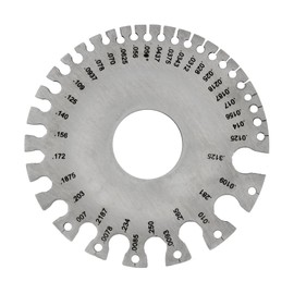 CUTHARD Wire Round Gauge Dual Sided Metal Wire Gauge Thickness Gauge, Stainless Steel Standard Wire Gauge Measurement Tool