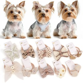 BIANHUAN Dog Hair Rubber Ribbon Rubber Set of 20 Hair Accessories for Going Out Pet Cute Cat Yorkshire Terrier Shih Tzu Pomeranian Miniature Schnauzer Malta Hair Bows Dog Hair Accessories for Pets