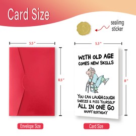 Bestmelo Funny Birthday Card for Men Women, Humorous Gifts for 50th 60th 70th 80th Birthday,Birthday Cards for Friend Dad Brother Uncle-Old Age Joke