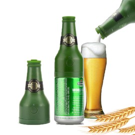 Ultrasonic Wave Canned Beer Foamer Machine, Beer Milk Like Foam Frother Handheld Size,Portable Drink Mixer, Fun Beer Accessories Kitchen Gadgets for Men - Green