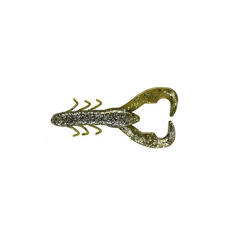 Yum Lures 3.5 Christie Craw Bait, Green Pumpkin Flash