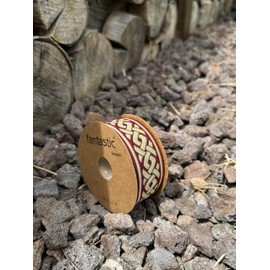 Fantastic Borders 11 Yard Jacquard Burgundy Celtic Knot Ribbon Sewing Trim 1.37 inch, Vintage Jacquard Ribbon, for DIY Sewing Trim