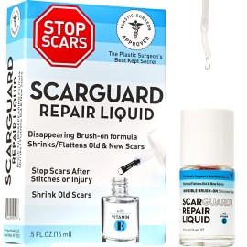Scarguard - Invisible Brush-On Silicone Sheet with Vitamin E - Scar Removal f...