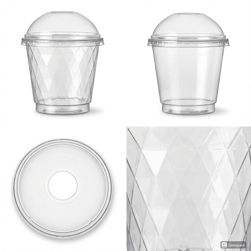 DC150-20 Dessert Cups with Lids, Pudding Cups, Heat Resistant, Slightly