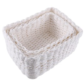Ciieeo 1 Set Woven Paper Rope Storage Baskets Makeup Organizer Bin for Home Versatile Storage for Clothes and More Elegant Design for Shelves and Rooms