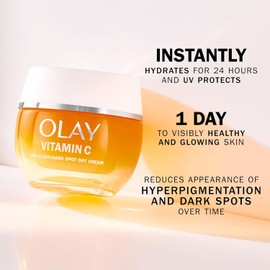 Olay Skincare Giftset: Vitamin C Anti-Dark Spot SPF 30 Face Moisturiser Day Cream 50ml + Retinol 24 Night Cream Face Moisturiser 50ml, for Glow, Brightening and Overnight Renewal
