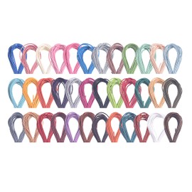 KONMAY 46 Meters 10 Colours 1.5 mm Mixed Round Leather Cord Made of Real Leather, Leather Bands for Necklaces, Jewellery
